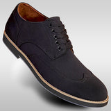 Aris Allen Men's Black Canvas Wingtip Feather Light Dance Shoes