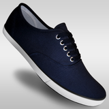 Mens navy blue canvas retro sneakers