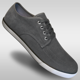 Mens grey corduroy retro sneakers with suede soles for retro dances