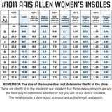 Aris Allen Women's Molded Foam Insoles Size Chart