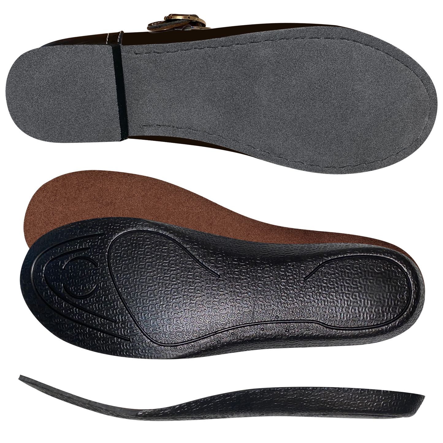 Aris Allen Black Snub Toe Mary Jane Wingtips - Wide Width
