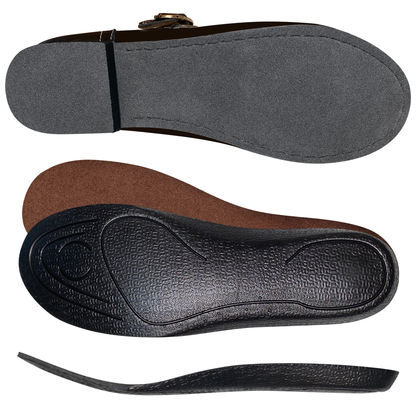 Aris Allen Black Snub Toe Mary Jane Wingtips - Wide Width