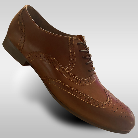 Aris Allen Men's 1946 Brown Wingtip Dance Shoes with Contrast Stitching *Limited Sizes*