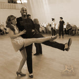 Swing Dance with Aris Allen Men's 1946 Black and White Spectator Wingtip Dance Shoes