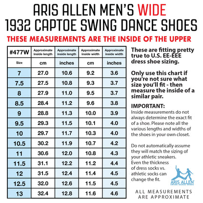 Aris Allen Men's 1932 Wide Black Captoe Swing Dance Shoes