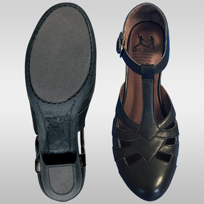 Aris Allen Women's Black T-Strap Dance Shoes