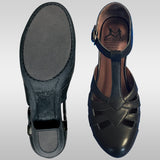 Aris Allen Women's Black T-Strap Dance Shoes