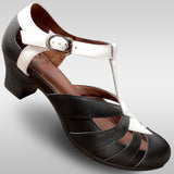 Aris Allen Women's Black and White T-Strap Dance Shoes
