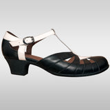 Aris Allen Women's Black and White T-Strap Dance Shoes