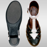 Aris Allen Women's Black and White T-Strap Dance Shoes
