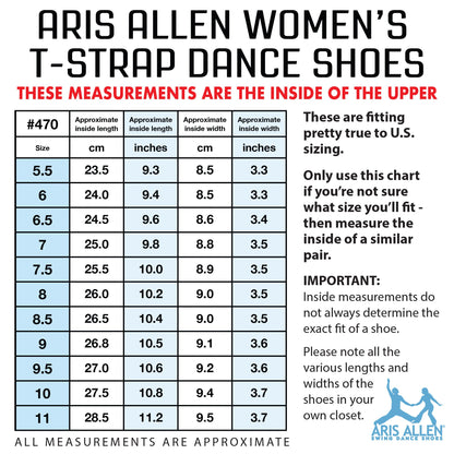 Aris Allen Women's Black and White T-Strap Dance Shoes