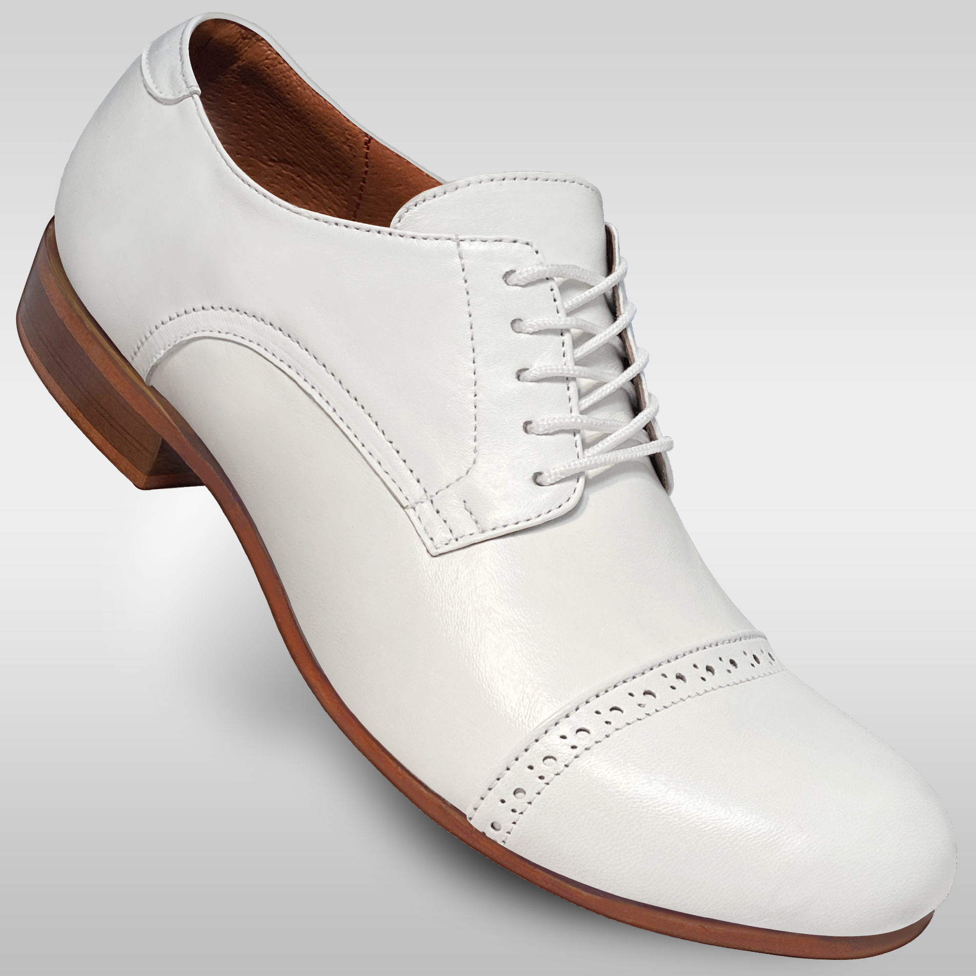 White leather 2025 dance shoes