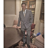 Suited Man in Office with Aris Allen black Captoe Shoes