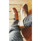 Mens leather brown captoe dance shoes