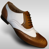 Aris Allen Men's 1946 Brown and Ivory Spectator Wingtip Dance Shoes